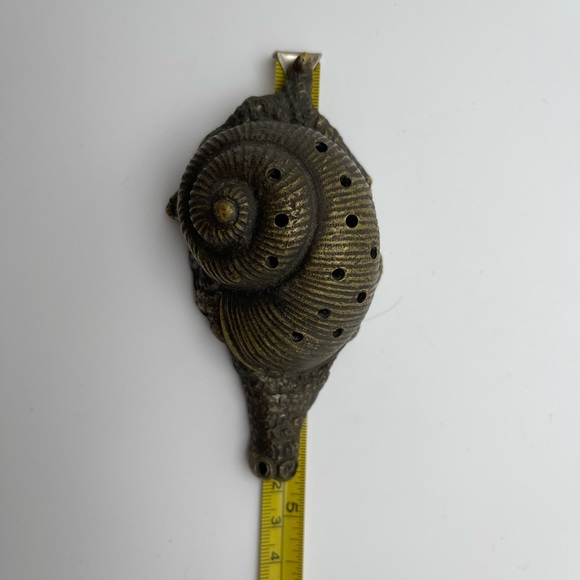ANTIQUE TOOTHPICK DISPENSER ART DECO BRONZE SNAIL ORNAMENTED SCULPTURE 1920´S - Picture 9 of 10